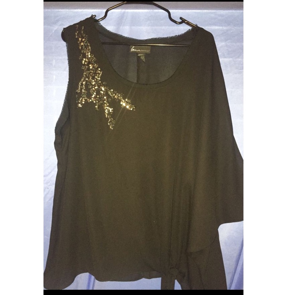 Gold and silver beaded Lane Bryant Blouse